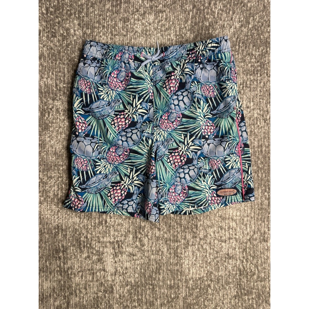 Vineyard Vines Swimming Trunks Blue Sea Turtles Size XL Lined Swimsuit